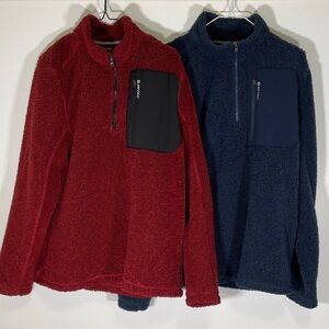 Hi-Tec Outdoor Research Burgundy and Navy Fleece Pullovers